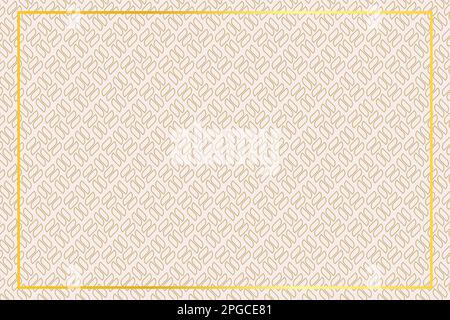 Pattern with geometric elements in golden tones and golden frame, vector abstract background for design Stock Vector