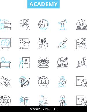 Institutes line vector icons and signs. vector, bank, design ...