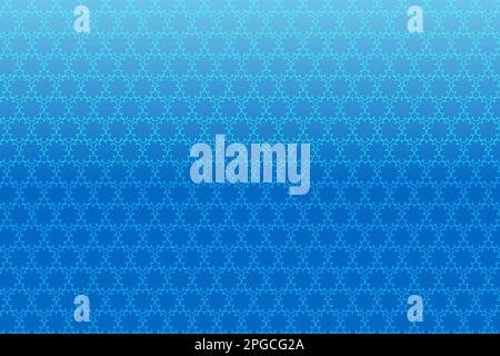 Pattern with floral geometric elements in blue tones, gradient. Vector abstract background for design. Stock Vector