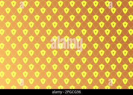Pattern with key icon preventive meaning in golden yellow tones gradient abstract vector background for design Stock Vector