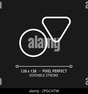 Public toilets pixel perfect white linear icon for dark theme Stock Vector