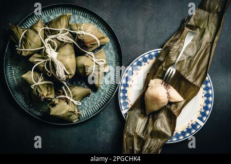 Zongzi is a delicacy that Chinese people must eat during the Dragon Boat Festival on May 15th of the lunar calendar every year Stock Photo