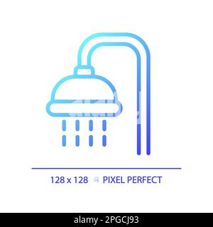 Shower pixel perfect gradient linear vector icon Stock Vector