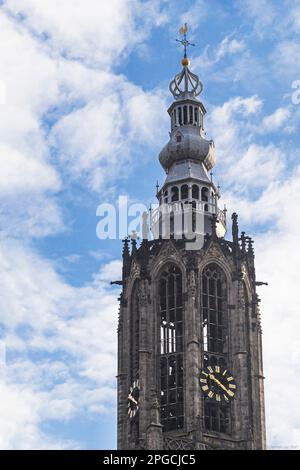 Church tower -  Onze Lieve Vrouwetoren. in Amersfoort. Stock Photo