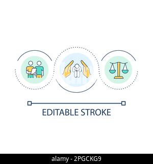 Legal protection of crime victim loop concept icon Stock Vector