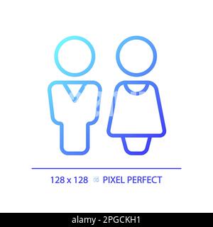 WC door sign pixel perfect gradient linear vector icon Stock Vector
