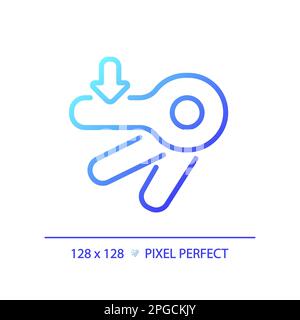 Automatic flush lever pixel perfect gradient linear vector icon Stock Vector