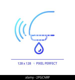 Automatic sensor faucet pixel perfect gradient linear vector icon Stock Vector