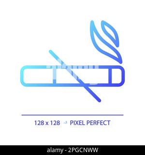 No smoking pixel perfect gradient linear vector icon Stock Vector