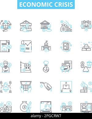Inflation outline icons set - Hyperinflation and Financial Crisis ...
