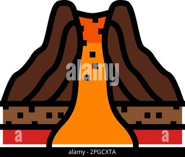 volcanic domes lava color icon vector illustration Stock Vector