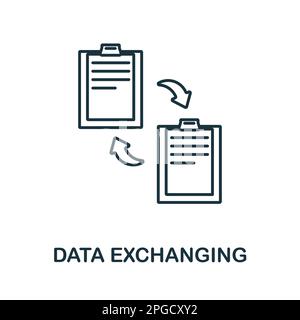 Data Exchanging line icon. Element sign from networking collection. Data Exchanging outline icon sign for web design, infographics and more. Stock Vector