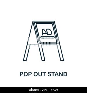 Pop Out Stand line icon. Colored element sign from outdoor advertising collection. Outline Pop Out Stand icon sign for web design, infographics and Stock Vector