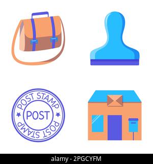 White vintage post stamps collection on blackboard. Vector illustration  flat Stock Vector Image & Art - Alamy