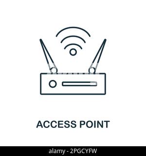 Access Point line icon. Element sign from networking collection. Access Point outline icon sign for web design, infographics and more. Stock Vector