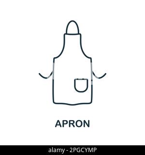 Apron line icon. Monochrome simple Apron outline icon for templates, web design and infographics Stock Vector