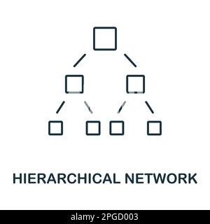 Hierarchical Network line icon. Element sign from networking collection. Hierarchical Network outline icon sign for web design, infographics and more. Stock Vector