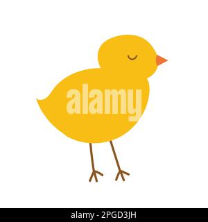 Yellow Easter chicken sketch Stock Vector