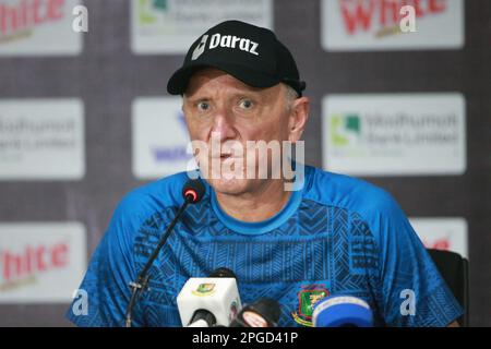 Allan Donald, Bangladesh batting coach attends pre-match press conference at Sylhet International Stadium conference Hall, lakkatura, Sylhet, Banglade Stock Photo