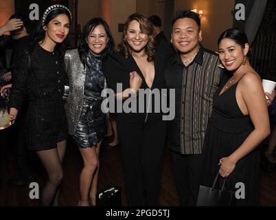 Los Angeles, USA. 21st Mar, 2023. (L-R) Elodie Yung, Martha Millan, Giselle Tongi, AJ Rafael and Alyssa Rafael at the CAPE Presents RADIANCE Gala held at The Ebell Club of Los Angeles in Los Angeles, CA on Tuesday, ?March 21, 2023. (Photo By Sthanlee B. Mirador/Sipa USA) Credit: Sipa USA/Alamy Live News Stock Photo