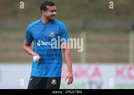 taskin Ahmed during Bangladesh Cricket Team attends practice ahead of their 3rd and final One day International match at Sylhet International Stadium Stock Photo
