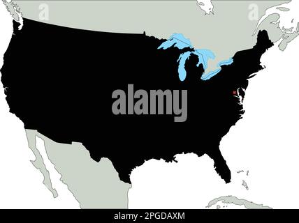 Highly Detailed United States of America Silhouette map. Stock Vector