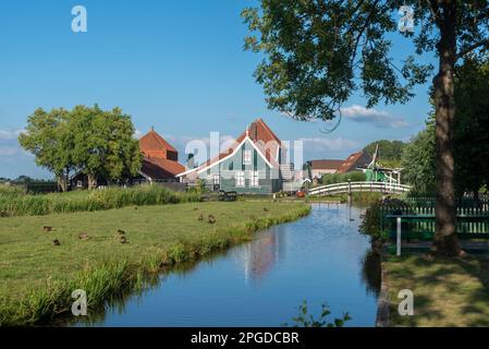 Rural scene in the Zaanse Schans open-air museum, Zaandam, North Holland, Netherlands, Europe Stock Photo