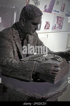 Stephen Kettle 2007 statue, of Alan Turing, English mathematician, computer scientist, logician, cryptanalyst, philosopher, and theoretical biologist Stock Photo