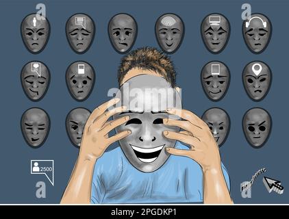 social media vector illustration, communication in social networks Stock Vector