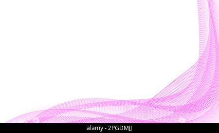 Frame Abstract background with pink curved lines. frame pink abstract wavy wave smooth triangle pattern small Stock Photo