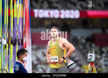 ARCHIVE PHOTO: Johannes VETTER will be 30 years old on March 26, 2023, Johannes VETTER (Germany/ 9th place) disappointed. Athletics, men's javelin throw final, men's javelin throw final, on 07.08.2021 Olympic Summer Games 2020, from 23.07. - 08.08.2021 in Tokyo/Japan. ? Stock Photo