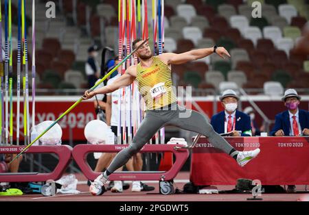 ARCHIVE PHOTO: Johannes VETTER will be 30 years old on March 26, 2023, Johannes VETTER (Germany/ 9th place), action. Athletics, men's javelin throw final, men's javelin throw final, on 07.08.2021 Olympic Summer Games 2020, from 23.07. - 08.08.2021 in Tokyo/Japan. ? Stock Photo