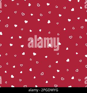 Seamless pattern with hearts. Happy Valentine's Day. Different types of hearts for wrapping paper, background and textile. Stock Vector