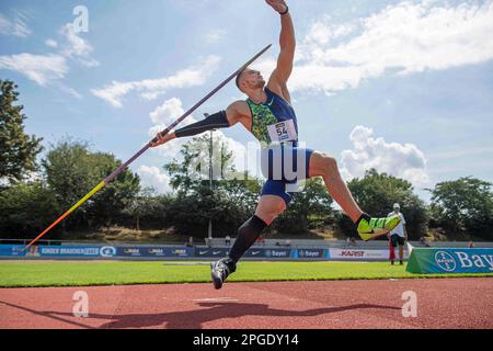 ARCHIVE PHOTO: Johannes VETTER will be 30 years old on March 26, 2023, Johannes VETTER (LG Offenburg) action. Men's javelin throw, athletics #True Athletes Classics, on August 16th, 2020 in Leverkusen/ Germany Stock Photo