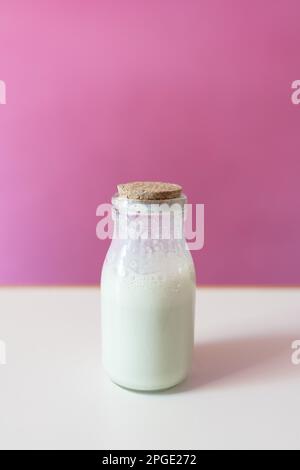Close up of a milk jar for making rolled ice cream Stock Photo