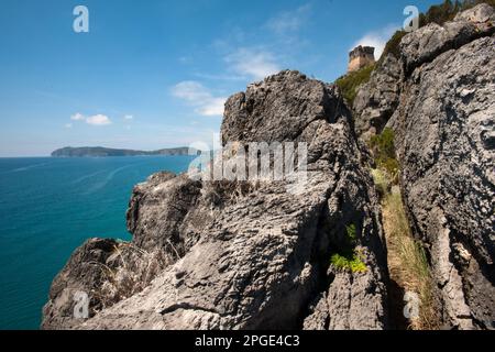 torre d'avvistamento saracena, palinuro, centola, salerno, campania, italia, Stock Photo