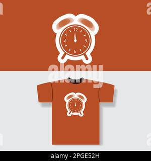 T-shirt Print Design Concept With Clock Stock Vector