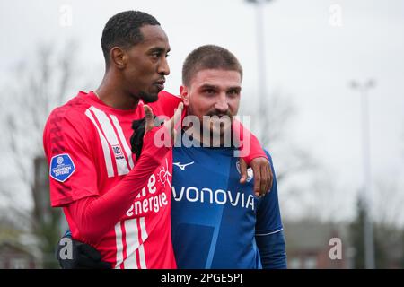 Hengelo, Netherlands. 22nd Mar, 2023. HENGELO, NETHERLANDS - MARCH 22:  Myron Bostdorp of FC Twente looks on during the International Club Friendly  match between FC Twente and VFL Bochum at Trainingscomplex Hengelo