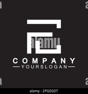 Alphabet letters monogram logo CF,FC,C and F, elegant and Professional white color letter icon design on black background. Stock Vector