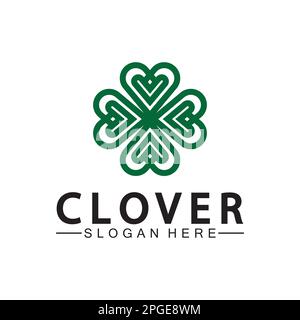 Four Leaf Clover Ornamental Logo Template Illustration Design. Stock Vector