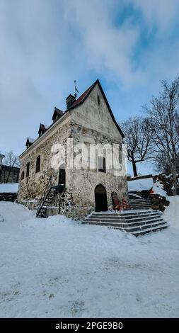 View of medieval house from 16th century. Bruger Estate Stone Manor, Vyborg, Russia. High quality photo Stock Photo