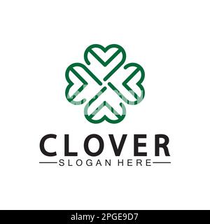 Four Leaf Clover Ornamental Logo Template Illustration Design. Stock Vector