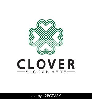 Four Leaf Clover Ornamental Logo Template Illustration Design. Stock Vector