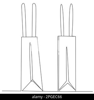 Two bags in one line on a white background.  Stock Vector