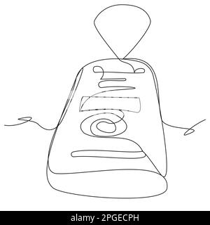 Simple one line remote control on a white background.  Stock Vector