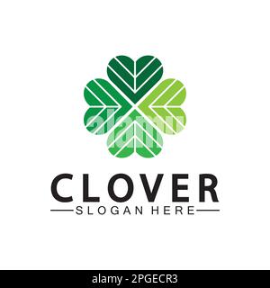 Four Leaf Clover Ornamental Logo Template Illustration Design. Stock Vector