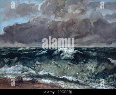 The Wave between 1869 and 1870 by Gustave Courbet Stock Photo