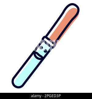A fun line pipette with red and blue offset colors on a white background. Stock Vector