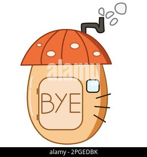 Amanita house with smoking roof  Stock Vector