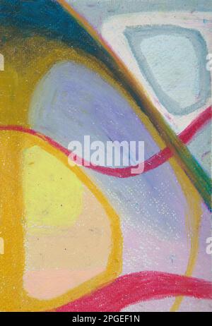 Colourful Abstract oil pastel painting Stock Photo